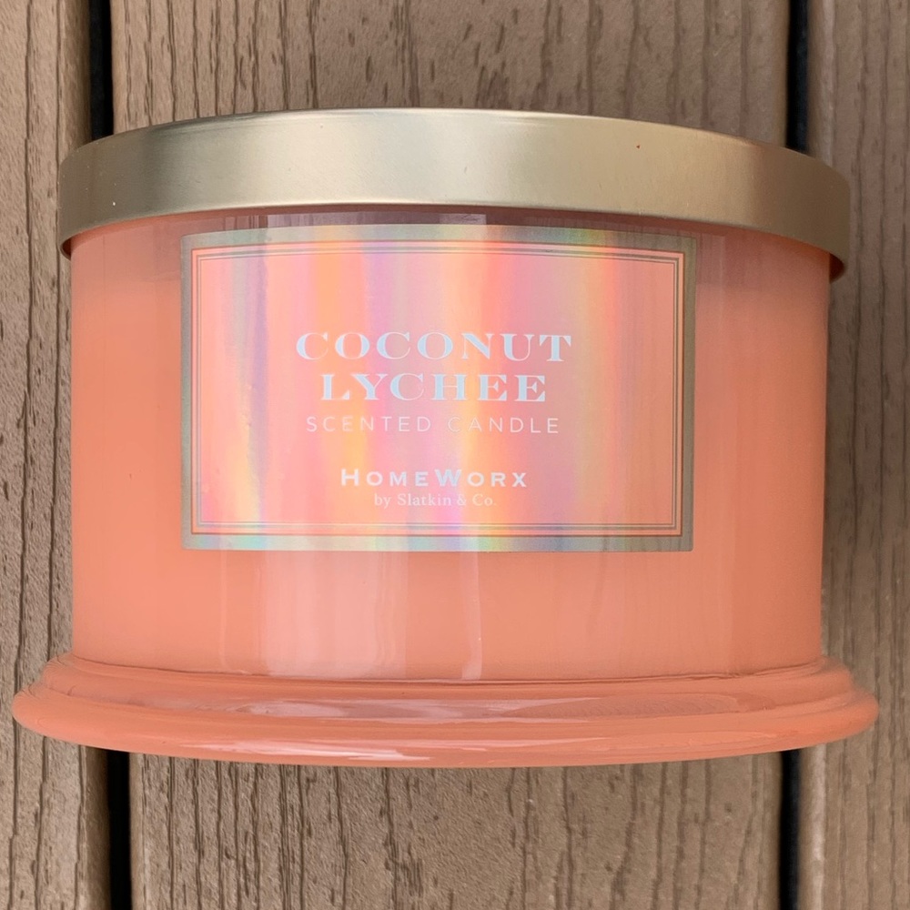 🆕HARRY SLATKIN HOMEWORX “COCONUT LYCHEE” 18oz 4-WICK CANDLE —NWT!!!